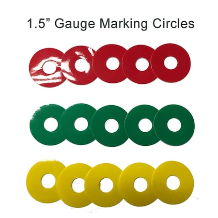 5S Supplies Gauge Warning Film Circles 1.5 inch Diameter, Red, 5PK GWC-1.5IN-RED